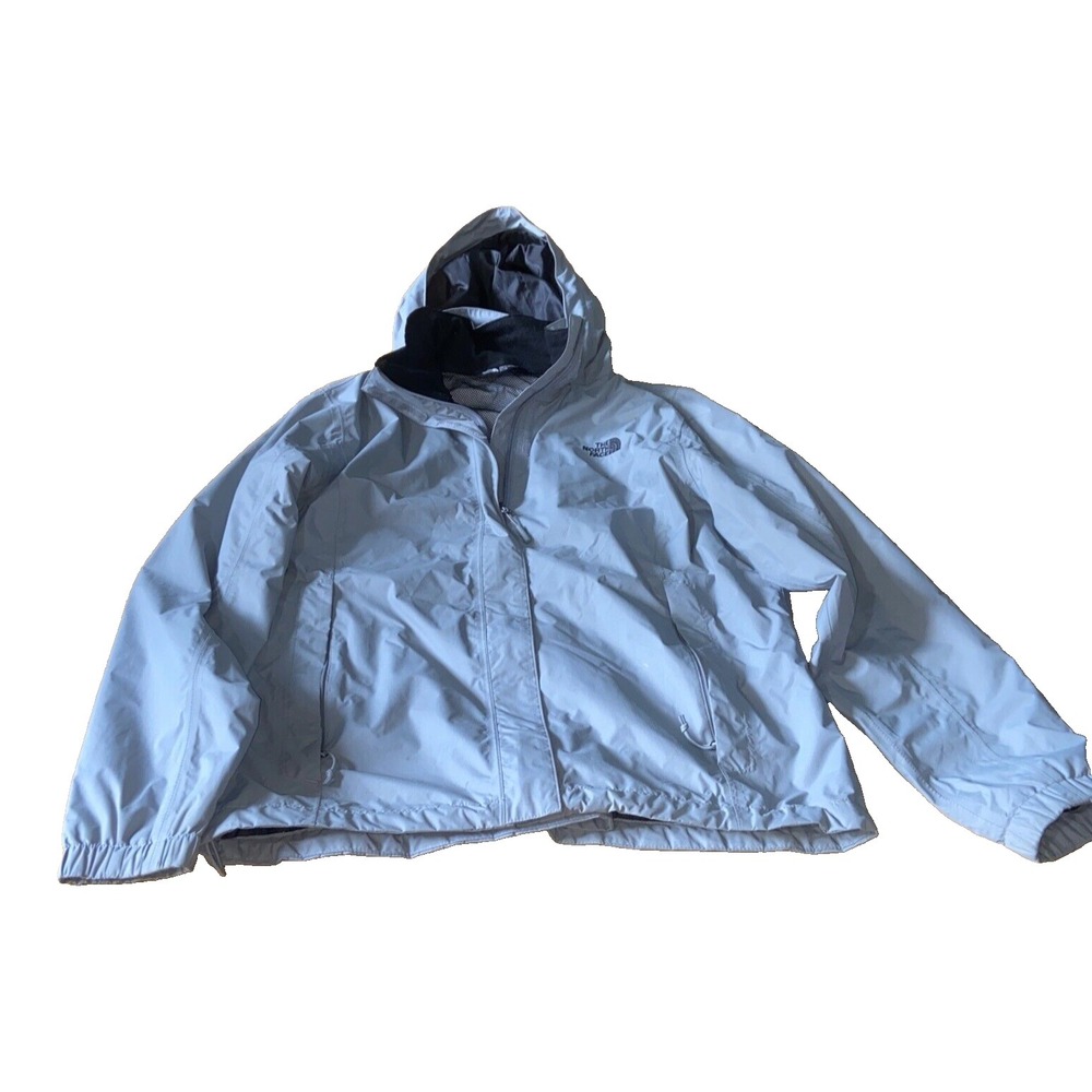 The North Face XL Women's Jacket Light Weight Gray Hooded Full Zip